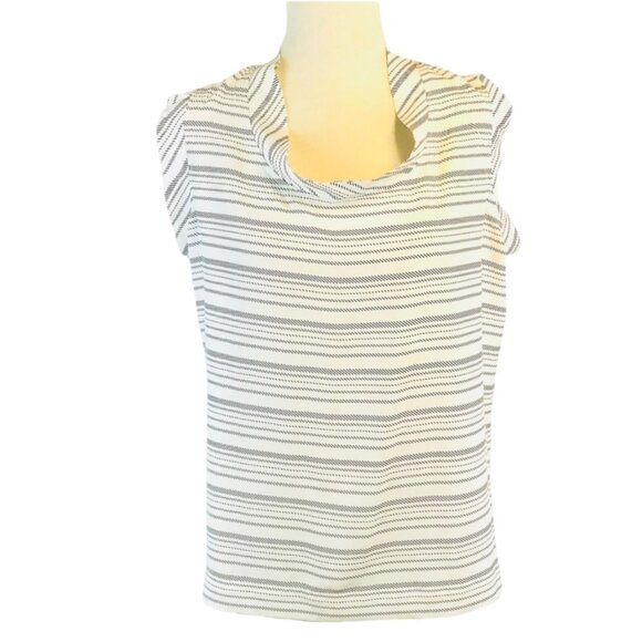 Cabi Womens Striped Sleeveless Top Size S White & Black - Picture 9 of 10